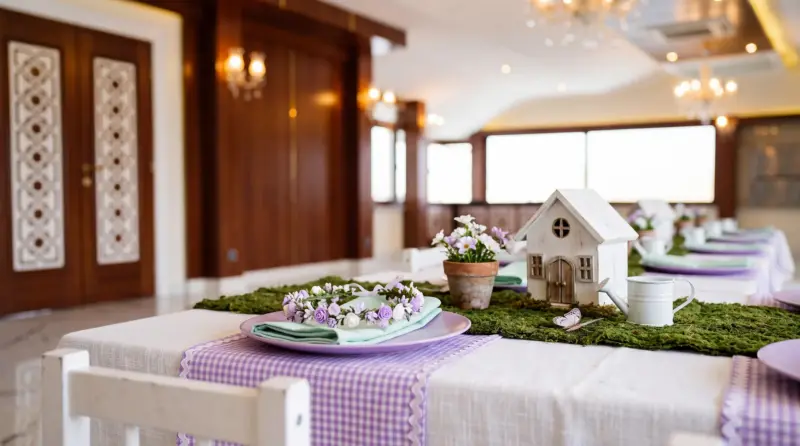 Fairy Tale concept for a children's birthday: close-up of the fairy table
